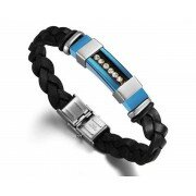 Кожаный браслет 882 blue